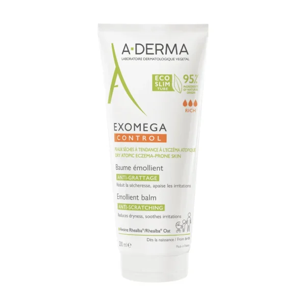 Exomega Control Baume Émollient Anti-Grattage 200 ml – A-Derma A-Derma Exomega Control Baume Émollient Anti-Grattage 200 ml – soin hydratant visage, peaux sensibles | ParaforYou Maroc