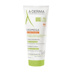 A-Derma Exomega Control Crème Émolliente Anti-Grattage 200 ml – soin hydratant visage, peaux sensibles | ParaforYou Maroc