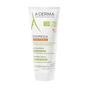A-Derma Exomega Control Lait Émollient Anti-Grattage 200 ml – soin hydratant visage, peaux sensibles | ParaforYou Maroc