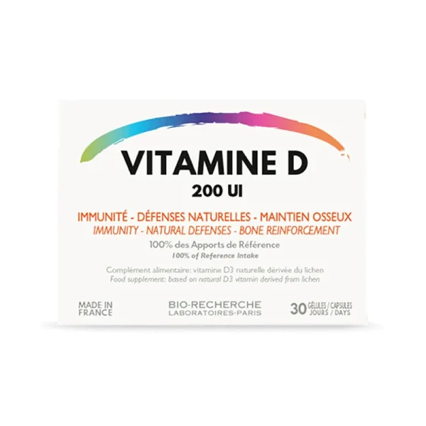 Vitamine D 200 Ui Immunite, Défenses Naturelles et Maintien Osseux 30 Gélules – Bio-Recherche Bio-Recherche Vitamine D 200 Ui Immunite, Défenses Naturelles et Maintien Osseux 30 Gélules | ParaforYou Maroc