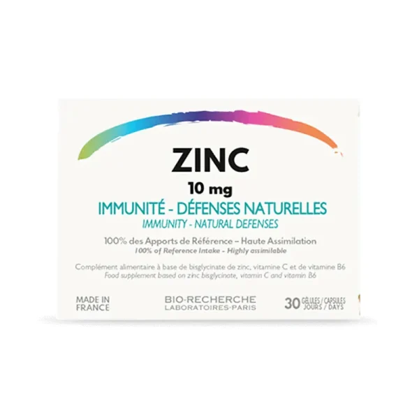 Zinc 10mg Immunité et Défenses Naturelles 30 Gélules – Bio-Recherche Bio-Recherche Zinc 10mg Immunité et Défenses Naturelles 30 Gélules – compléments vitalité et immunité | ParaforYou Maroc