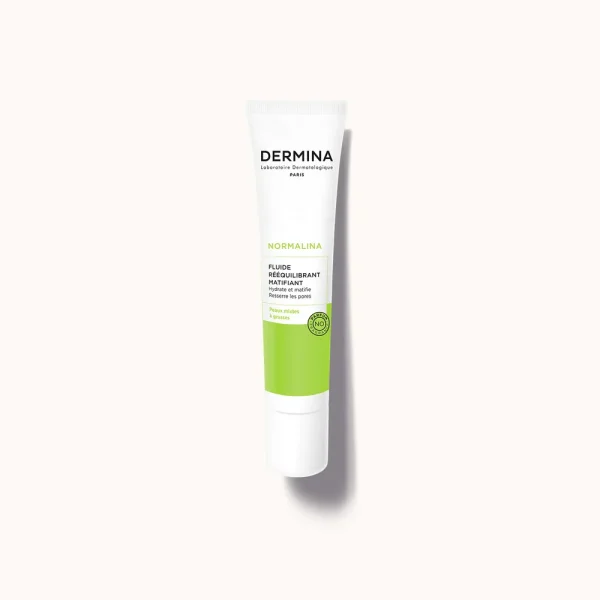 Normalina Fluide Rééquilibrant Matifiant 40 ml – Dermina Dermina Normalina Fluide Rééquilibrant Matifiant 40 ml – soin hydratant visage | ParaforYou Maroc