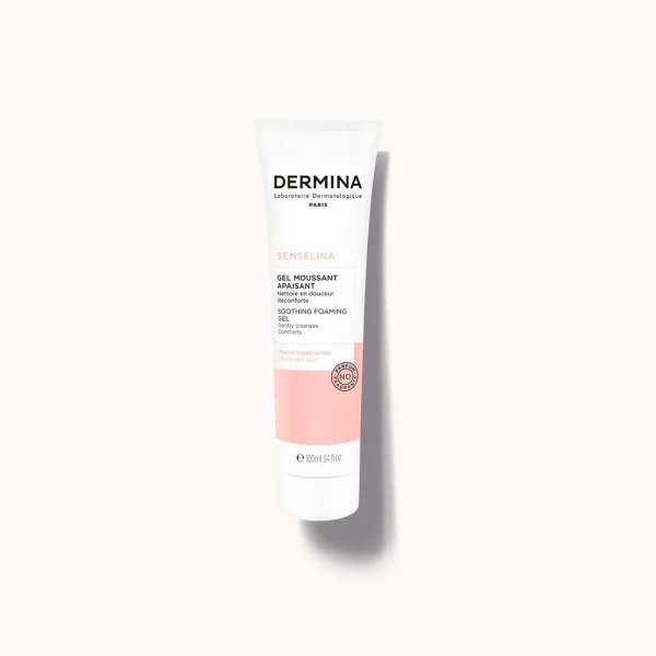 Senselina Gel Moussant Apaisant 100 ml – Dermina Dermina Senselina Gel Moussant Apaisant 100 ml – nettoyant visage | ParaforYou Maroc