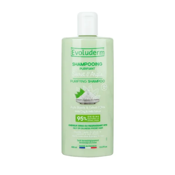 Shampoing Secret d’argile 400 ml – Evoluderm Evoluderm Shampoing Secret d’argile 400 ml – shampoing | ParaforYou Maroc