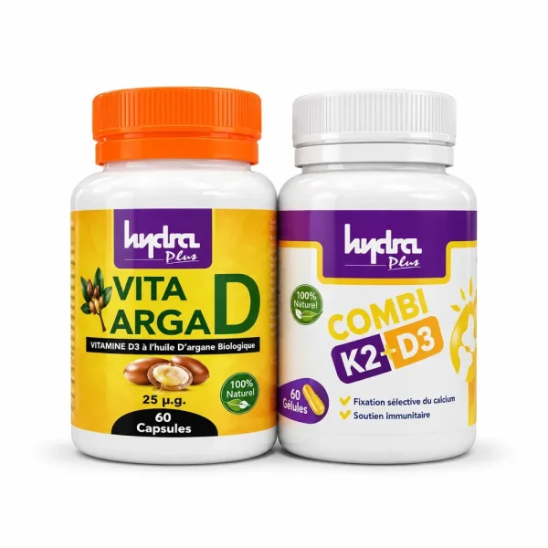 PACK HYDRA PLUS Combi K2 D3 60cps+Vita Argad Vit D3 60cps Pack – Hydra Plus Hydra Plus PACK HYDRA PLUS Combi K2 D3 60cps+Vita Argad Vit D3 60cps Pack – packs et coffrets | ParaforYou Maroc