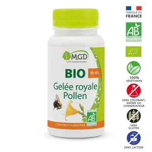 MGD Nature Gelée Royale et Pollen Bio 90 Gélules – compléments vitalité et immunité | ParaforYou Maroc