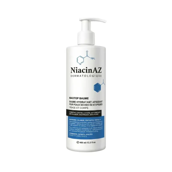 Niacitop Baume Hydratant Apaisant Peaux Sèche 400 ml – Niacinaz Niacinaz Niacitop Baume Hydratant Apaisant Peaux Sèche 400 ml – soin hydratant visage | ParaforYou Maroc