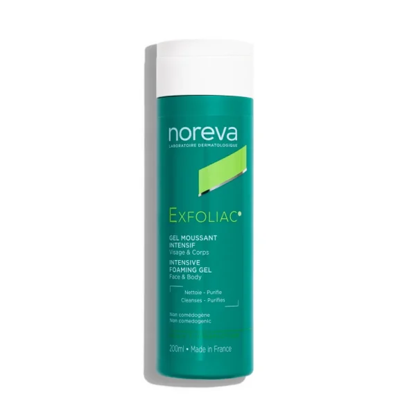 Exfoliac Gel Moussant Intensif 200 ml – Noreva Noreva Exfoliac Gel Moussant Intensif 200 ml – nettoyant visage | ParaforYou Maroc
