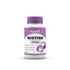Powervit Biotine 60 Gélules – compléments beauté, cheveux et ongles | ParaforYou Maroc
