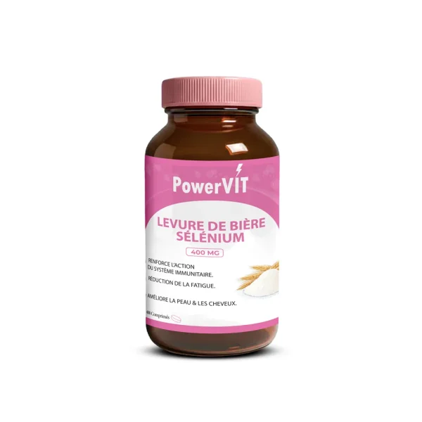 Levure de Bière Sélénium 400mg 400 Gélules – Powervit Powervit Levure de Bière Sélénium 400mg 400 Gélules – compléments alimentaires | ParaforYou Maroc