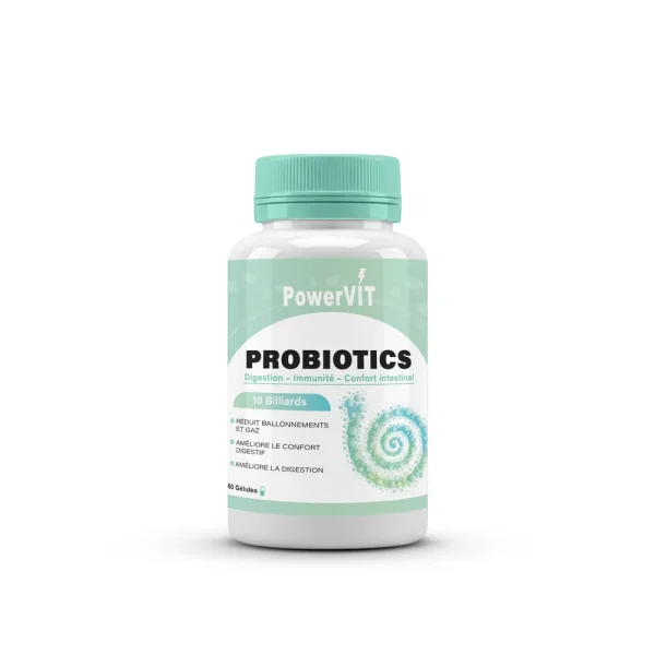 Probiotics 60 Gélules – Powervit Powervit Probiotics 60 Gélules – compléments alimentaires | ParaforYou Maroc