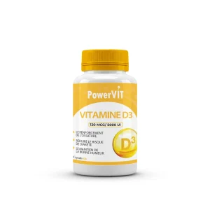 Powervit Vitamine D3 5000ui 60 Capsules – compléments vitalité et immunité | ParaforYou Maroc