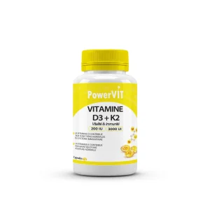 Powervit Vitamine D3+K2 30 Capsules – compléments vitalité et immunité | ParaforYou Maroc