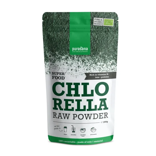 Super Food Chlorella Poudre Bio 200 g – Purasana Purasana Super Food Chlorella Poudre Bio 200 g – compléments alimentaires | ParaforYou Maroc