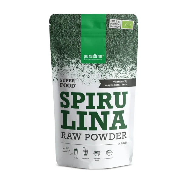 Super Food Spiruline Poudre Bio 200 g – Purasana Purasana Super Food Spiruline Poudre Bio 200 g – compléments vitalité et immunité | ParaforYou Maroc
