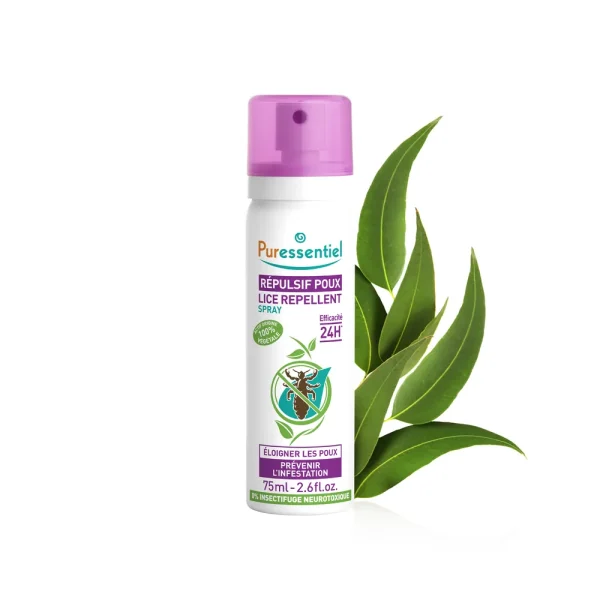 ANTI POUX SPRAY RÉPULSIF 24H 75 ml – Puressentiel Puressentiel ANTI POUX SPRAY RÉPULSIF 24H 75 ml – toilette bébé | ParaforYou Maroc