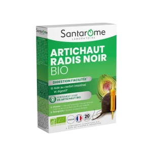 Bio Artichaut et Radis Noir Digestion Facilitée Ampoules – Santarome Santarome Bio Artichaut et Radis Noir Digestion Facilitée Ampoules – compléments digestion et transit | ParaforYou Maroc