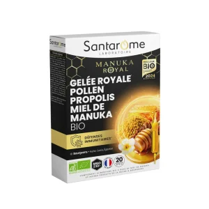 Bio Manuka Royal Gelée Royale, Pollen, Propolis et Miel de Manuka Défenses Immunitaires Ampoules – Santarome Santarome Bio Manuka Royal Gelée Royale, Pollen, Propolis et Miel de Manuka Défenses Immunitaires Ampoules | ParaforYou Maroc
