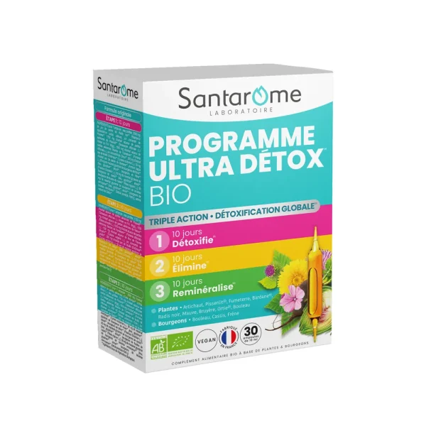 Bio Programme Ultra Minceur Triple Action Detox, Draine et Brûle Ampoules – Santarome Santarome Bio Programme Ultra Minceur Triple Action Detox, Draine et Brûle Ampoules | ParaforYou Maroc