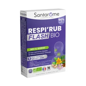 Bio Respirub Flash Nez et Gorge Voies Respiratoires et Défenses Immunitaires 15 Comprimés – Santarome Santarome Bio Respirub Flash Nez et Gorge Voies Respiratoires et Défenses Immunitaires 15 Comprimés | ParaforYou Maroc