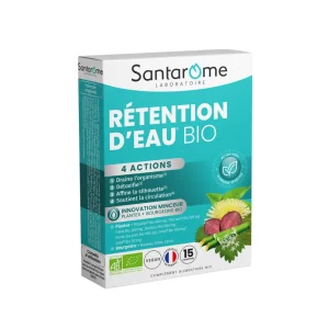 Bio Rétention d’eau 4 Actions 15 Comprimés – Santarome Santarome Bio Rétention d’eau 4 Actions 15 Comprimés – compléments alimentaires | ParaforYou Maroc