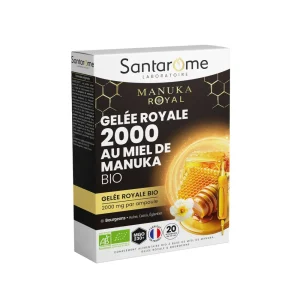 Gelée Royal Miel Manuka 2000mg 20 Ampoules – Santarome Santarome Gelée Royal Miel Manuka 2000mg 20 Ampoules – compléments alimentaires | ParaforYou Maroc