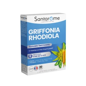 Griffonia Rhodiola 20 Ampoules – Santarome Santarome Griffonia Rhodiola 20 Ampoules – compléments alimentaires | ParaforYou Maroc