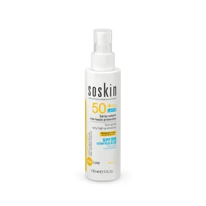 SPRAY SOLAIRE TRÈS HAUTE PROTECTION SPF50+ 125 ml – Soskin Soskin SPRAY SOLAIRE TRÈS HAUTE PROTECTION SPF50+ 125 ml – protection solaire corps | ParaforYou Maroc