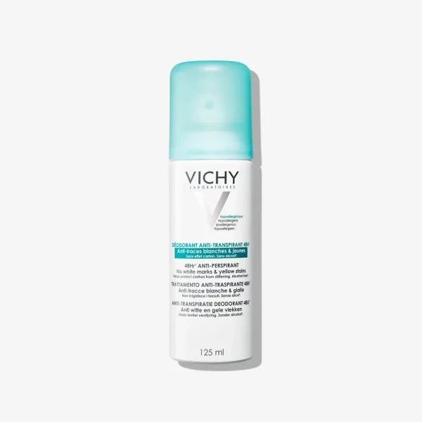 Déodorant Aérosol Anti-Transpirant Anti-Traces Blanches et Jaunes 48h 125 ml – Vichy Vichy Déodorant Aérosol Anti-Transpirant Anti-Traces Blanches et Jaunes 48h 125 ml | ParaforYou Maroc